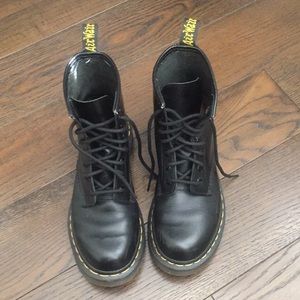 Dr. Martens black 8 eye lace up boots